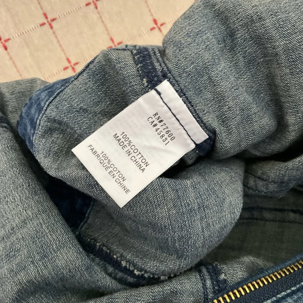 Sandrine Rose FREE PEOPLE Deep Zip Denim Jumpsuit Slouchy Small Utility Style - Picture 7 of 11